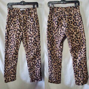 Reformation Leopard High Rise Straight Jeans Size 24